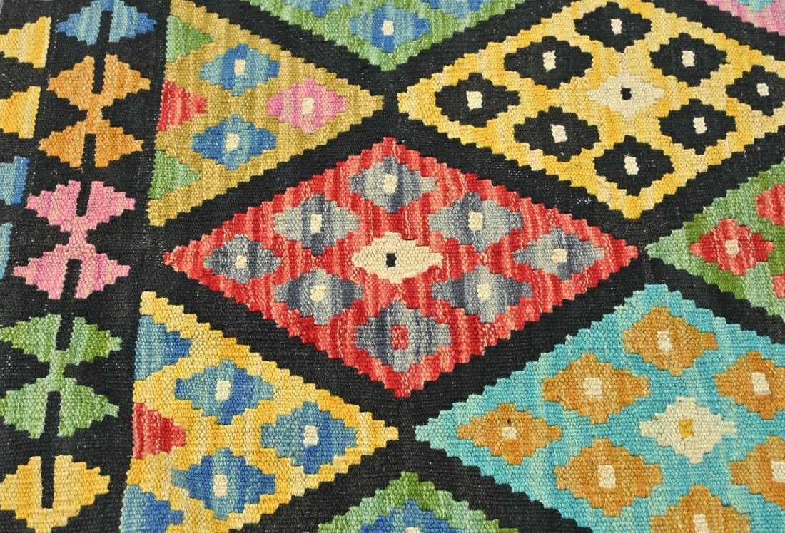 Multicolored Geometric Reversible 4x6 Kilim Oriental Rug - 6