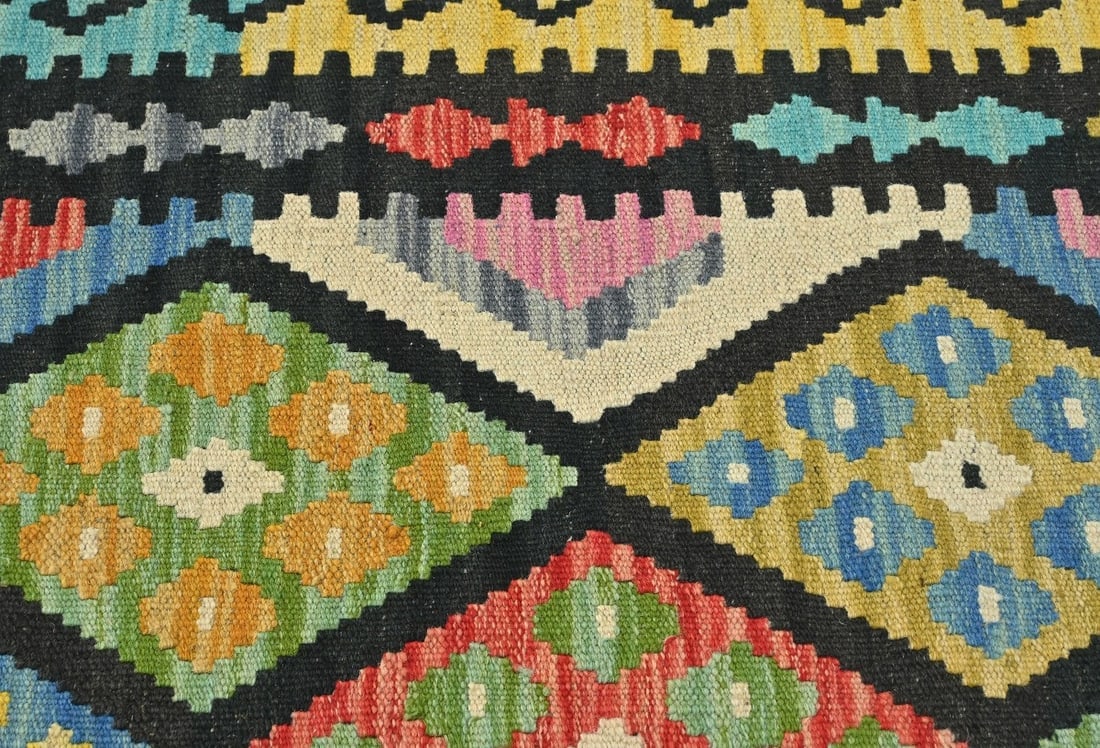 Multicolored Geometric Reversible 4x6 Kilim Oriental Rug - 7