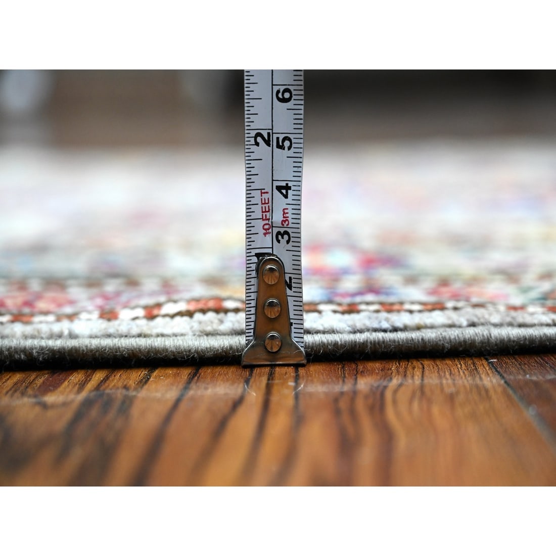 Gray Hand Knotted Super Kazak Colorful Medallions Runner Oriental Rug - 5