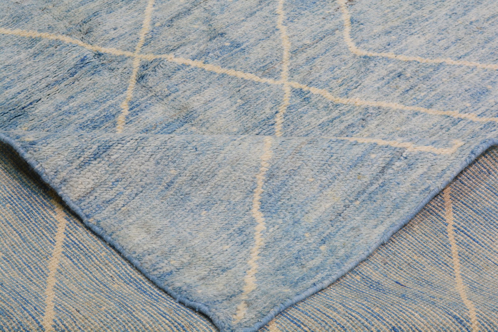 HAND KNOTTED WOOL MOROCCAN RUG - 6