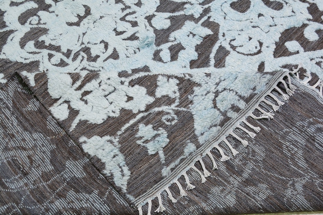 HAND KNOTTED WOOL OUSHAK RUG - 6