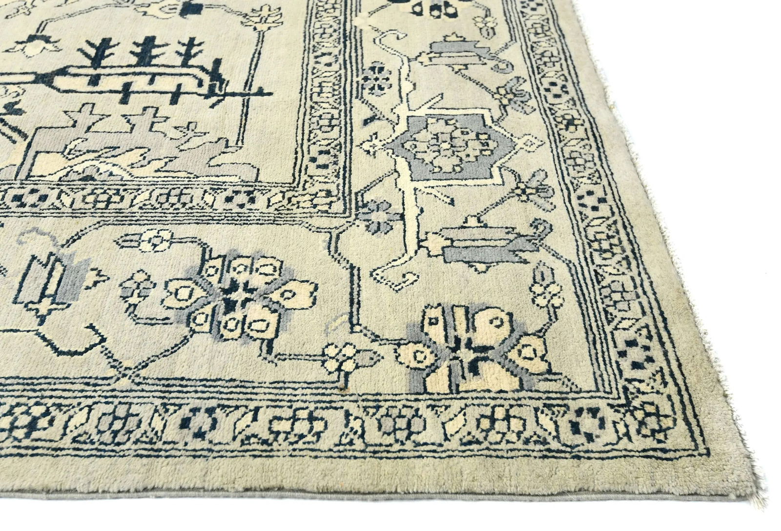 Greige Geometric Tribal 8X10 Heriz Serapi Pakistan Rug - 8