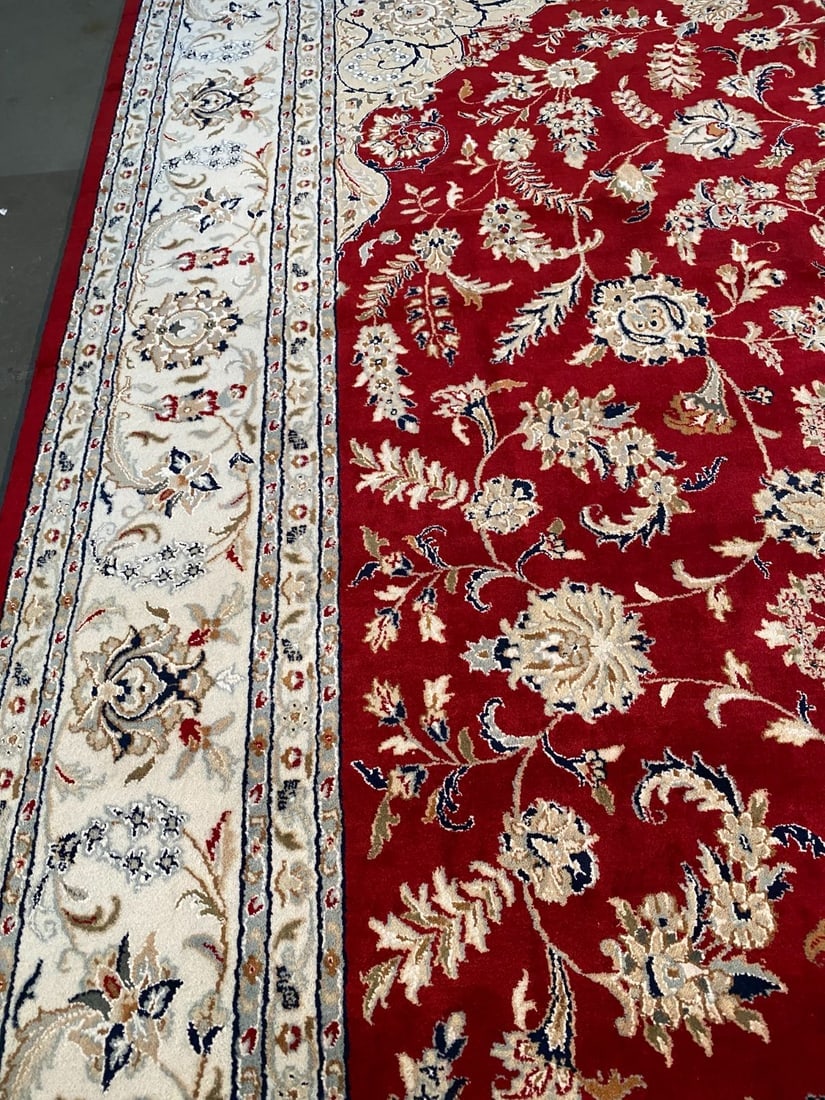 FINE SILK & WOOL KASHAN RUG 10x14 - 4