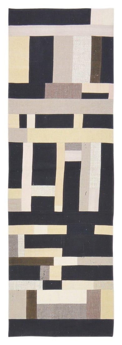 FLATWEAVE WOOL KILIMS RUG: Title:FLATWEAVE WOOL KILIMS RUG Dimensions:2'5X7'7 Age:VINTAGE Origin:TURKISH Reserve: $1,000.00 Shipping: Domestic: Shipping rates are determined by destination International: Foreign ship