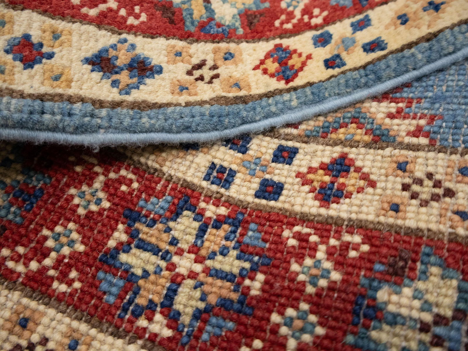 Blue Tribal Geometric 3X21 Kazak Oriental Runner Rug - 13