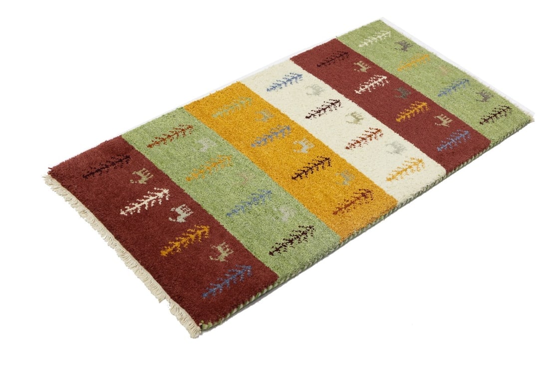 Multicolored Tribal 2X4 Indo-Gabbeh Oriental Rug - 5