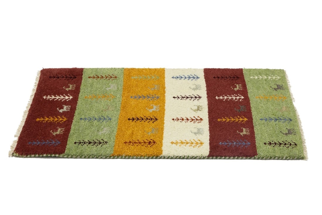 Multicolored Tribal 2X4 Indo-Gabbeh Oriental Rug - 6