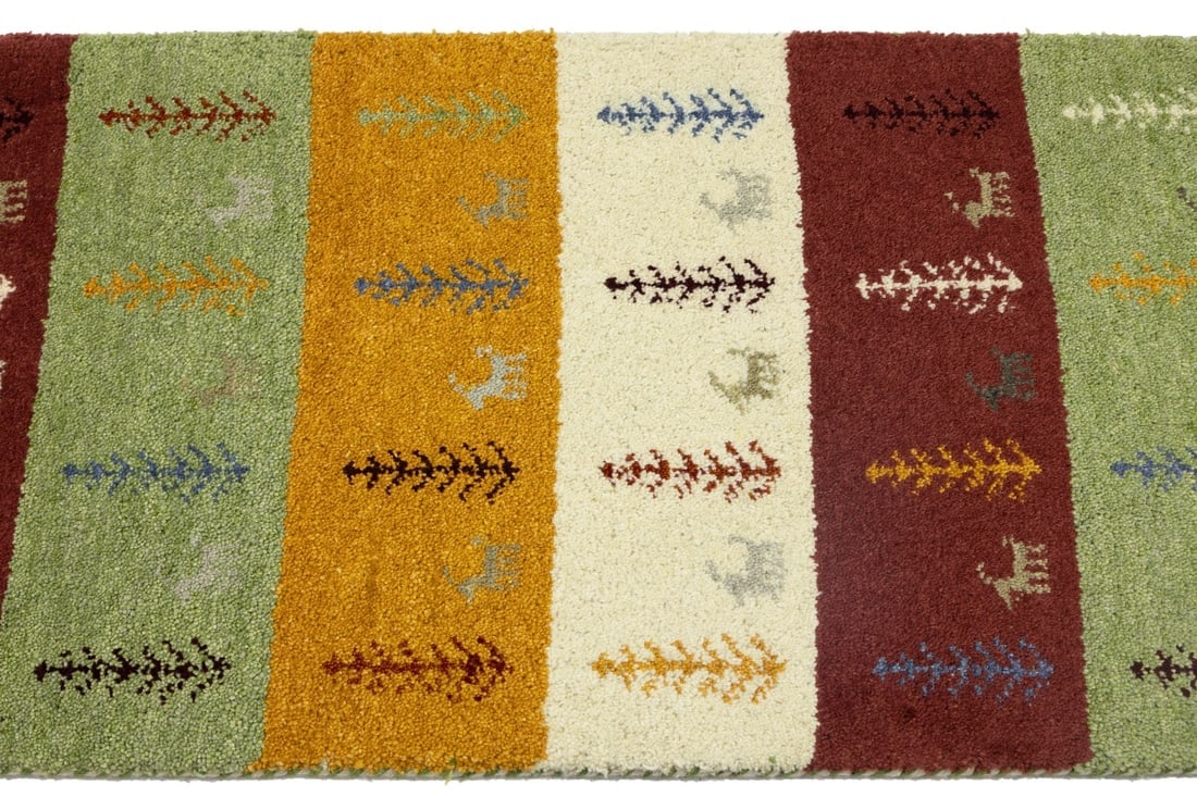 Multicolored Tribal 2X4 Indo-Gabbeh Oriental Rug - 7