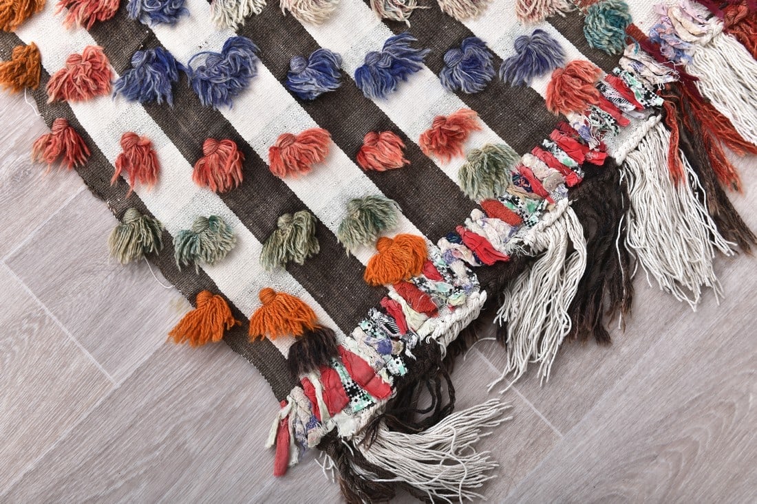 4'5'' x 8'2'' Tulu Filikli Kilim Rug - 241470 - 7