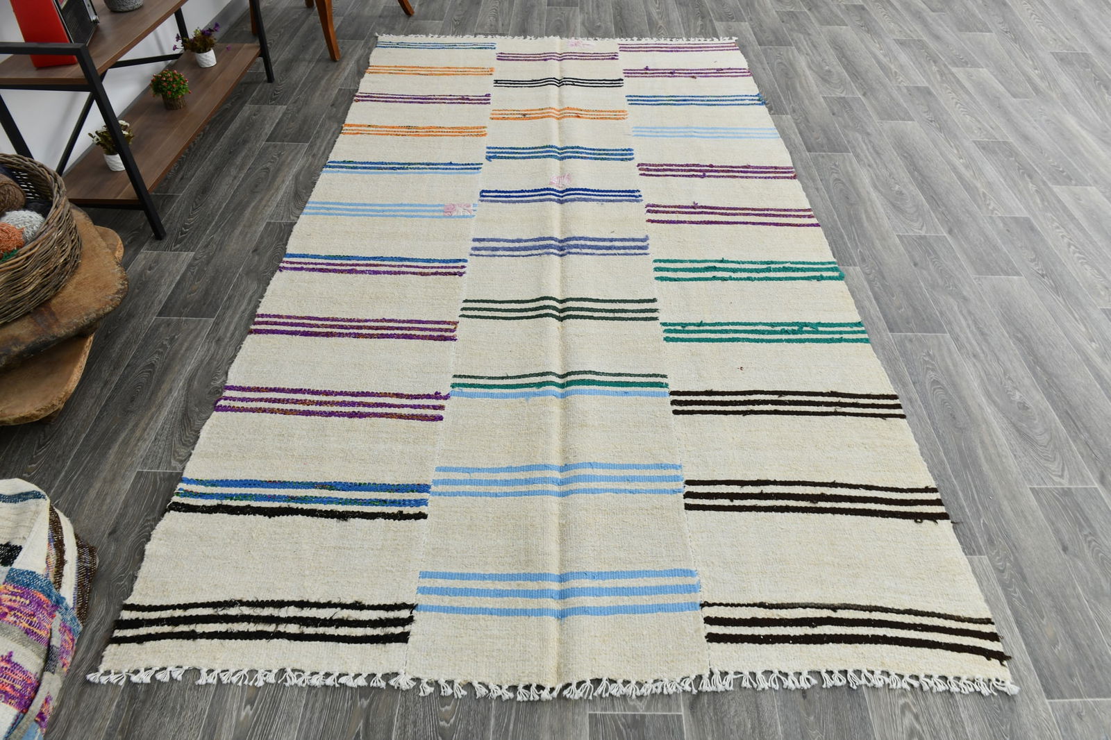 5'6'' x 9'11'' Turkish Handmade Kilim Rug - 1267 - 5