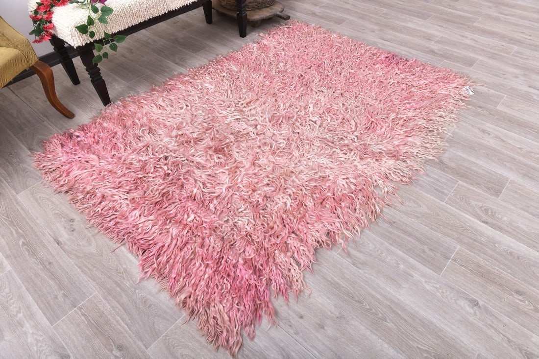 4'1'' x 6'4'' Tulu Filikli Kilim Rug - 241855 - 2