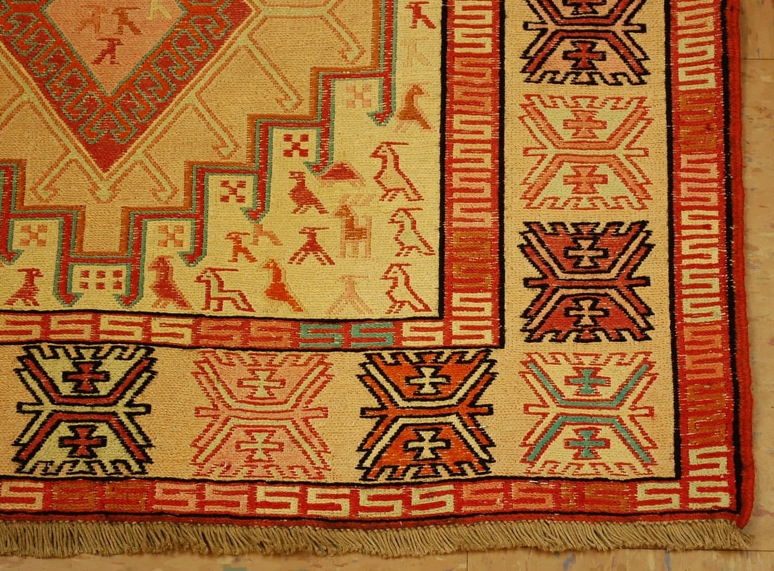 CAUCASIAN SOUMAK KILIM RUG 2'6" x3'4" - 4