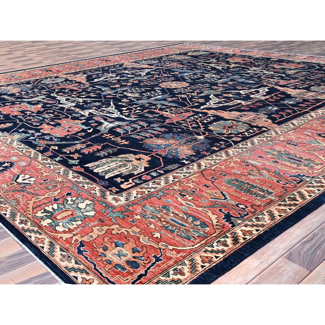 Blue Aryana Bidjar Garus Design Pure Wool Oversized Oriental Rug - 3