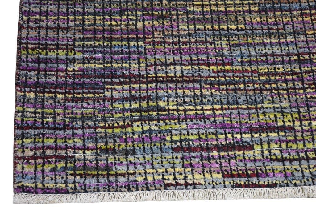 HAND KNOTTED WOOL MOROCCAN RUG - 4