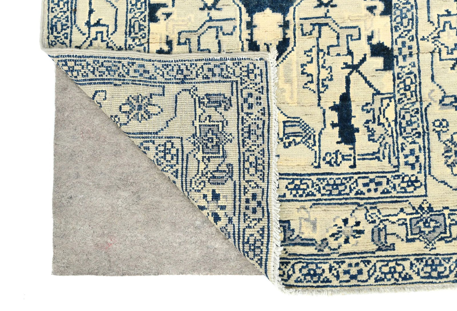 Greige Geometric 3X8 Heriz Serapi Oriental Runner Rug - 12