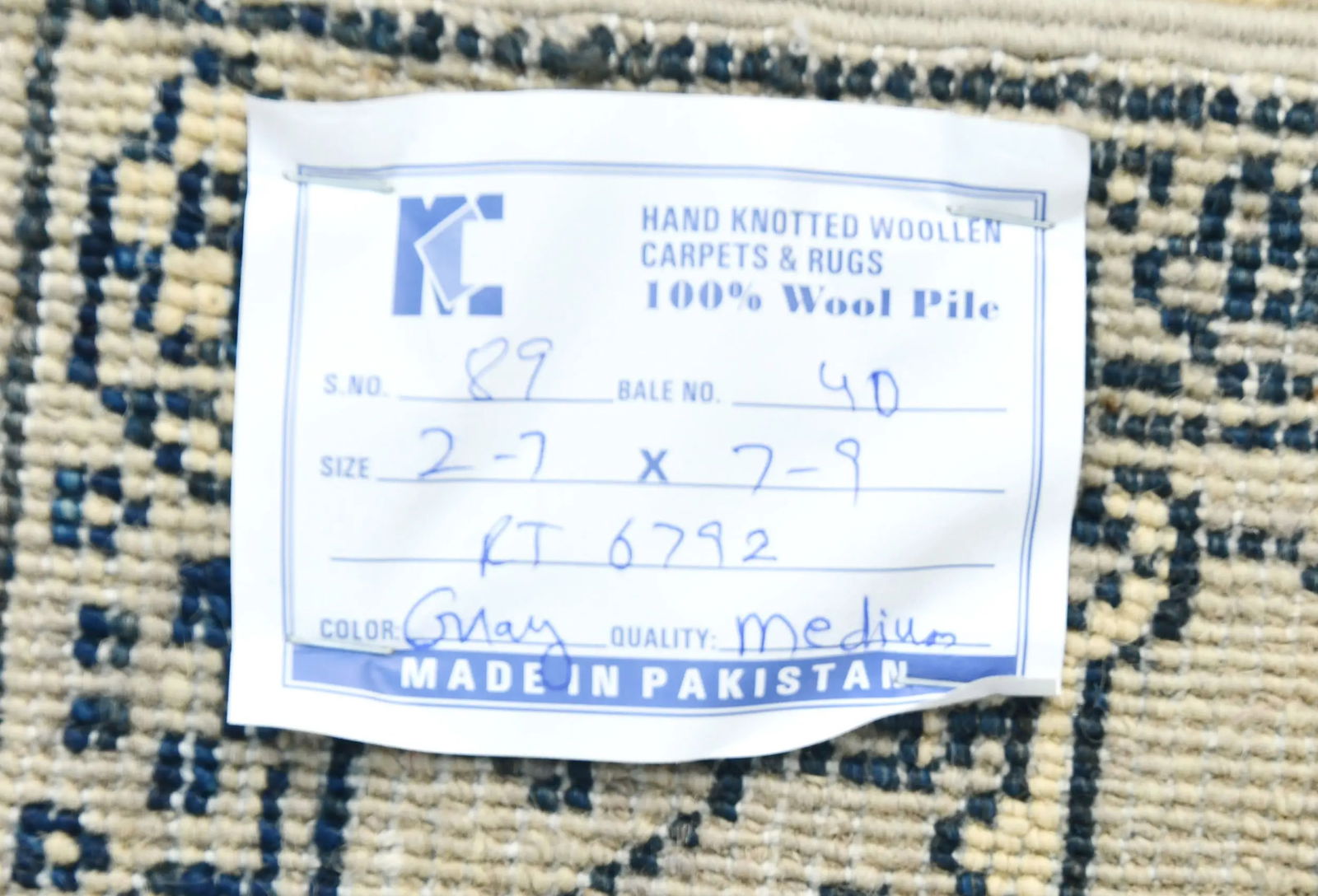 Greige Geometric 3X8 Heriz Serapi Oriental Runner Rug - 13