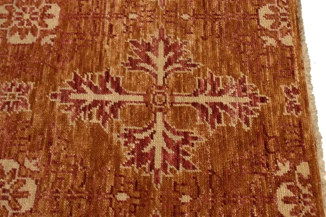 Rust Orange Transitional Floral 6X9 Oriental Rug - 17