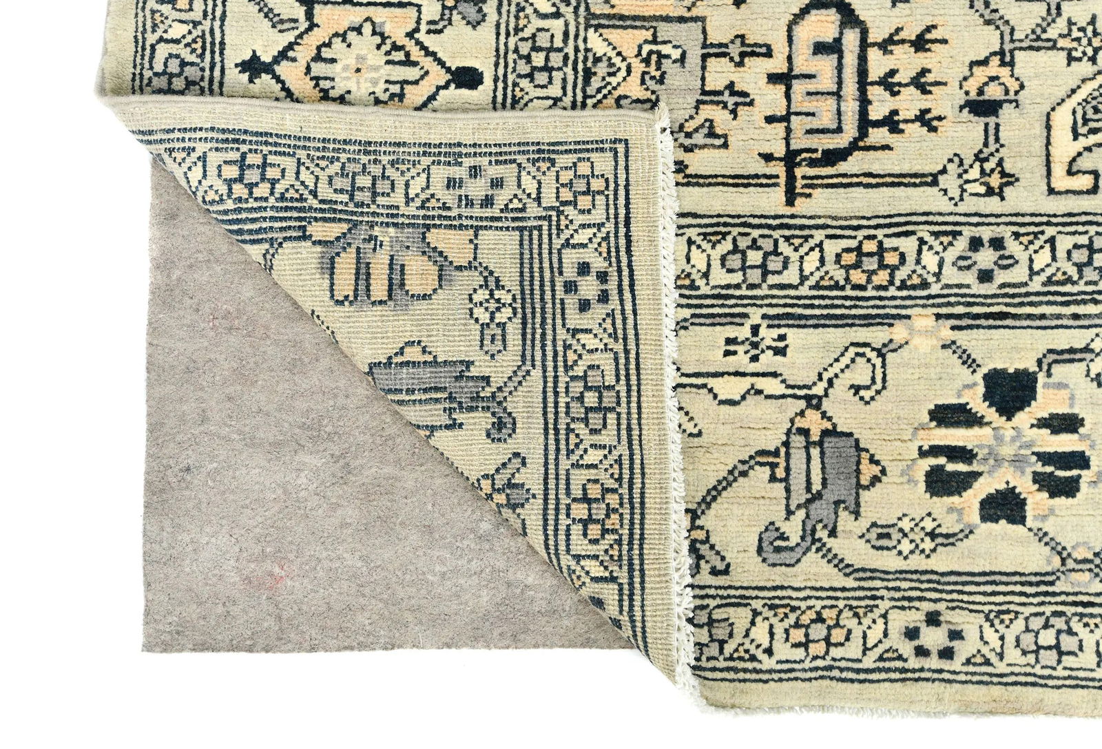 Greige Tribal Geometric 6X6 Heriz Serapi Oriental Square Rug - 12