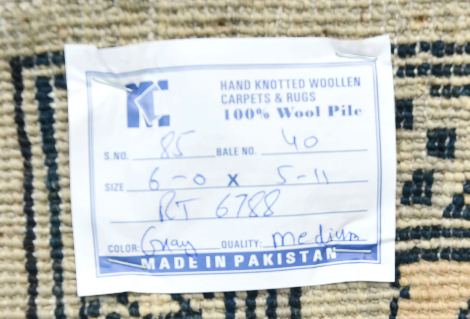 Greige Tribal Geometric 6X6 Heriz Serapi Oriental Square Rug - 13