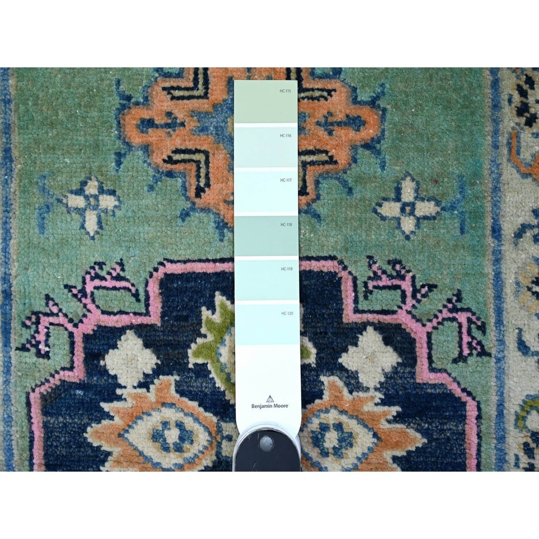 Amazon Green Fusion Kazak Mat All Natural Wool Oriental Rug - 3