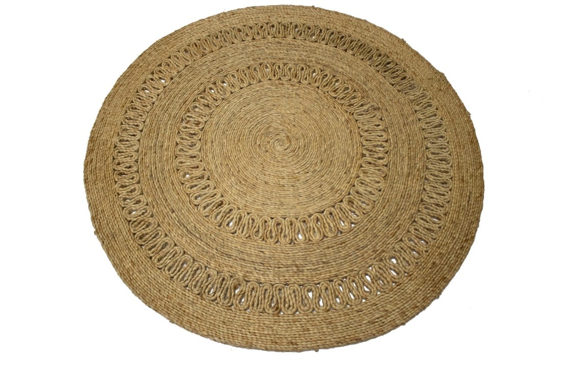 Reversible Braided Style 4X4 Jute Modern Round Rug - 3