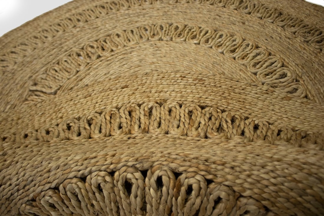 Reversible Braided Style 4X4 Jute Modern Round Rug - 9