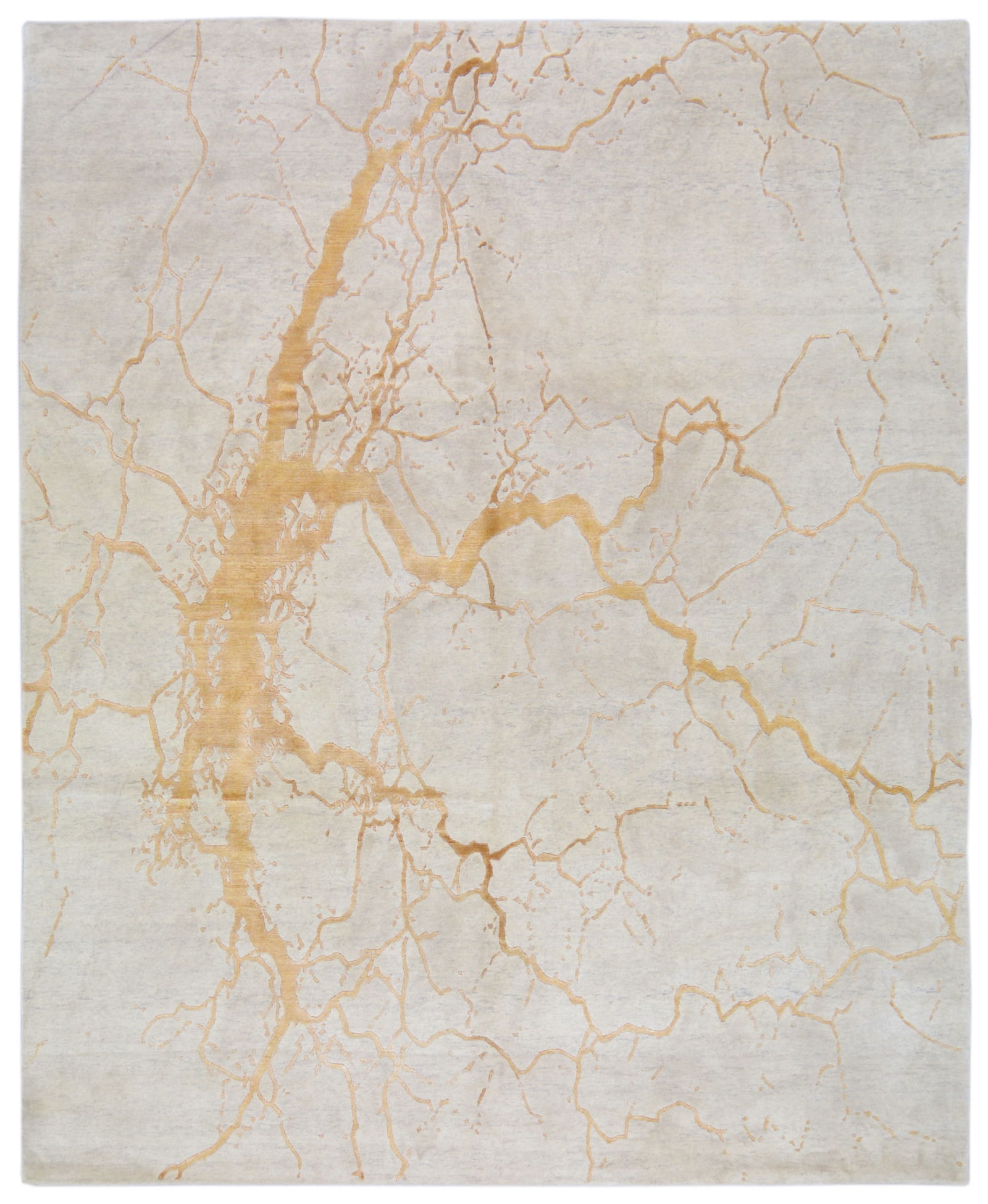HAND KNOTTED WOOL/SILK MODERN RUG: Title:HAND KNOTTED WOOL/SILK MODERN RUGDimensions:8X10Age:NEWOrigin:INDIAN Reserve: $3,000.00 Shipping:Domestic: Shipping rates are determined by destinationInternational: Foreign