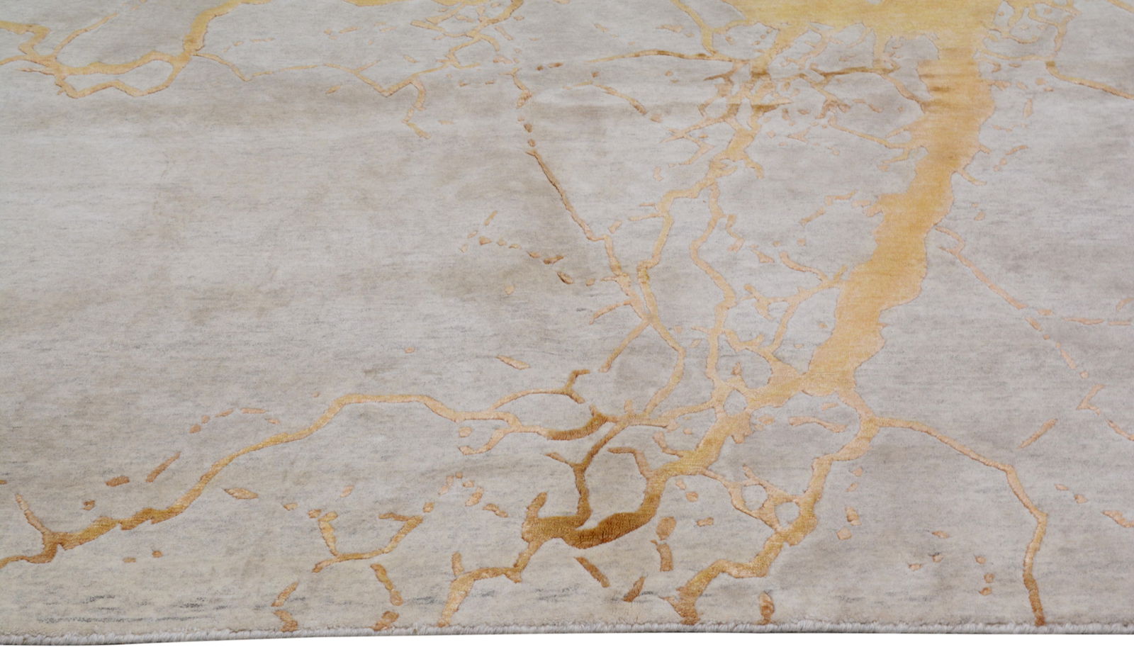 HAND KNOTTED WOOL/SILK MODERN RUG - 4