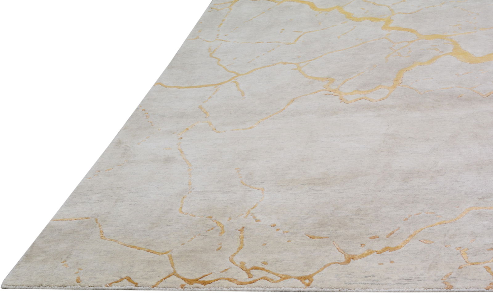 HAND KNOTTED WOOL/SILK MODERN RUG - 5