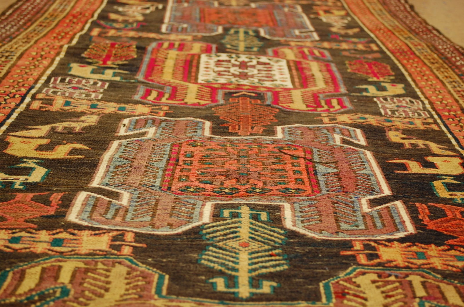 CAUCASIAN SOUMAK KILIM RUG 3.4x9.2 - 9