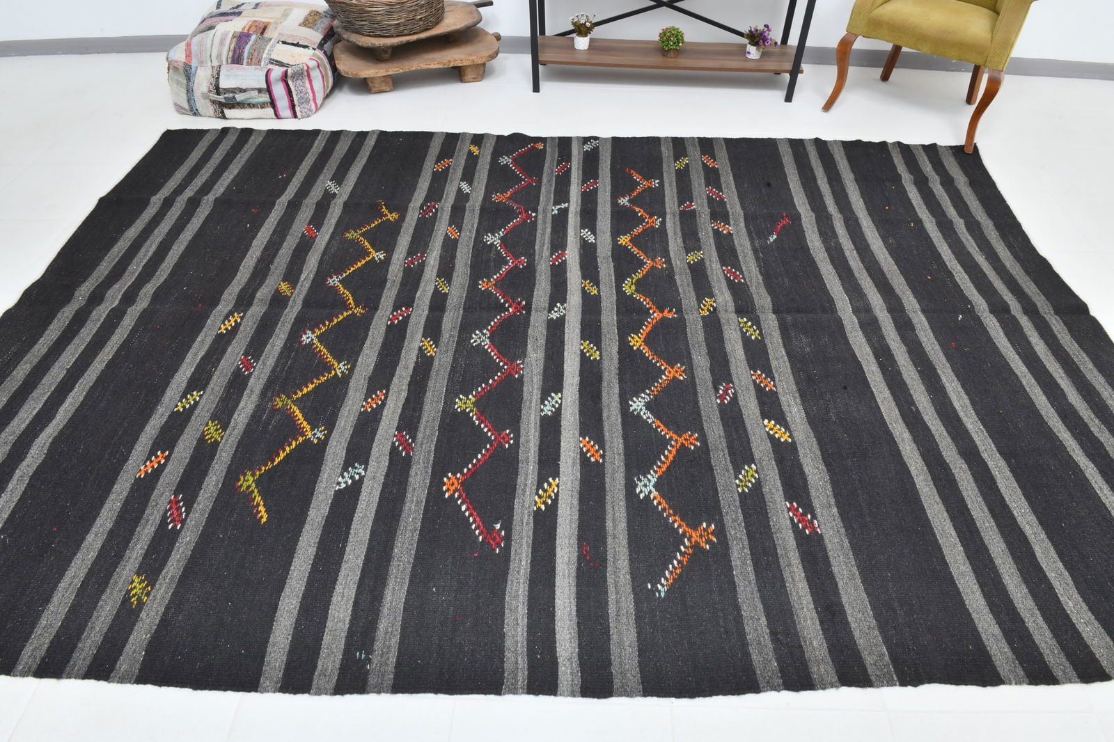 7'6'' x 11'0'' Turkish Flatweave Kilim Rug - 60552 - 6