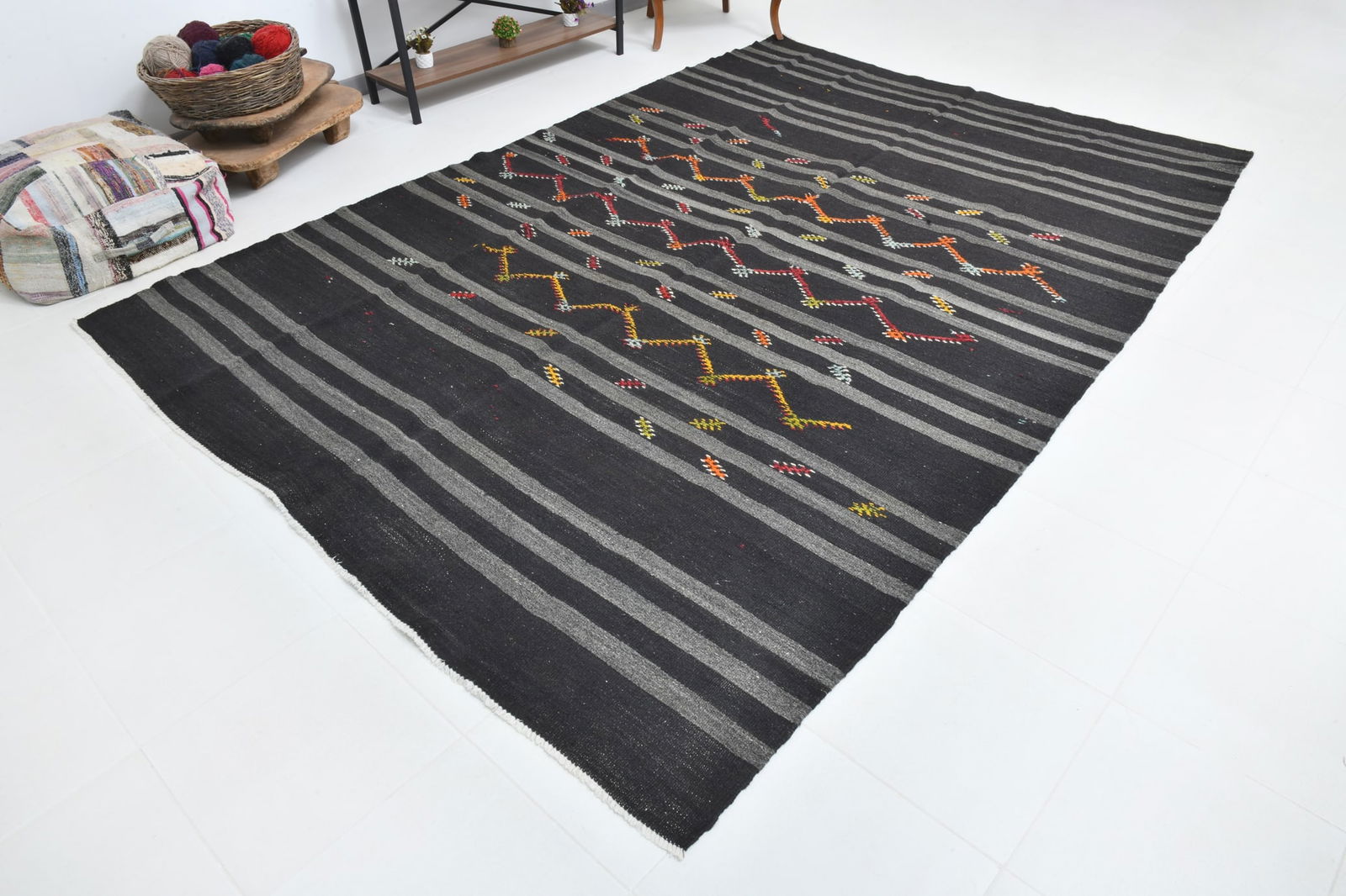 7'6'' x 11'0'' Turkish Flatweave Kilim Rug - 60552 - 7