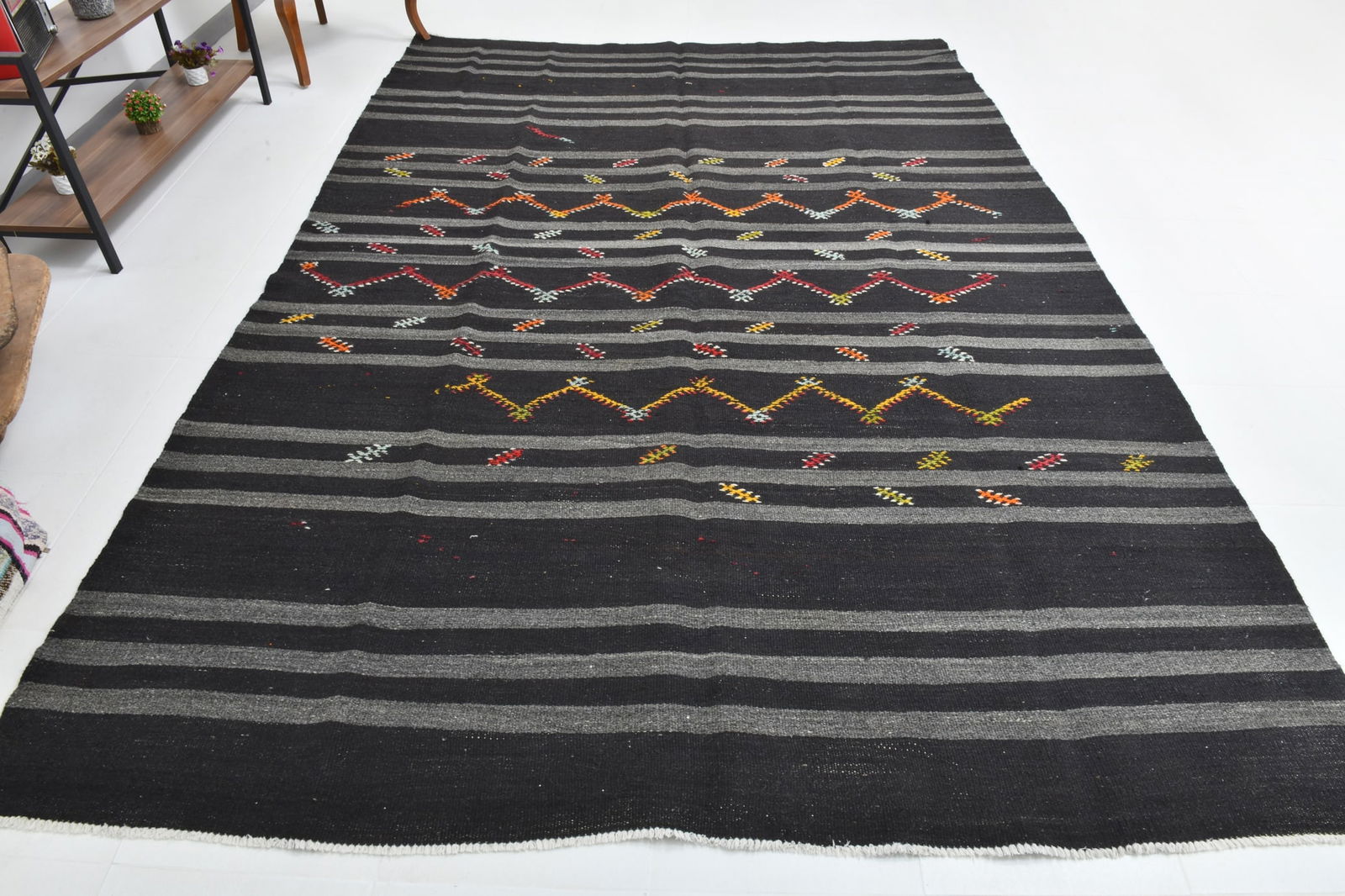 7'6'' x 11'0'' Turkish Flatweave Kilim Rug - 60552 - 8