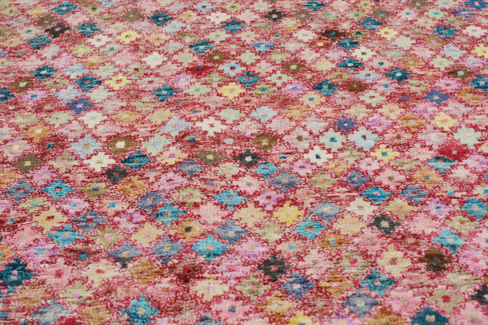 HAND KNOTTED WOOL MOROCCAN RUG - 3