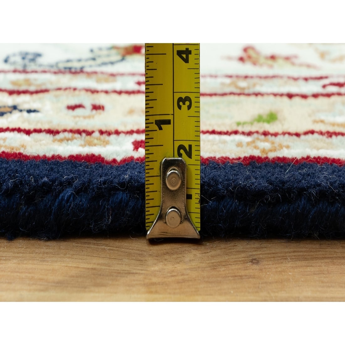 Ombre Blue Hand Knotted 250 KPSI Nain Design Wool Oriental Rug - 10