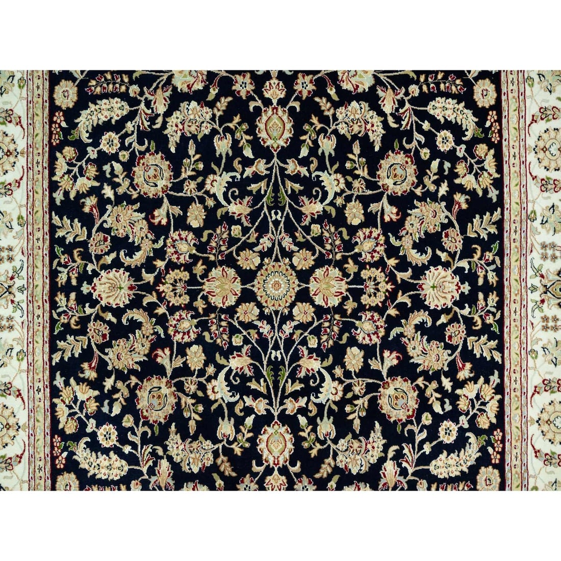 Ombre Blue Hand Knotted 250 KPSI Nain Design Wool Oriental Rug - 8