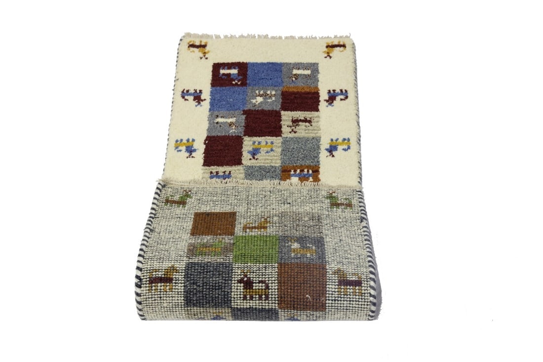 Multicolored Tribal 1'4X3'9 Indo-Gabbeh Oriental Rug - 12