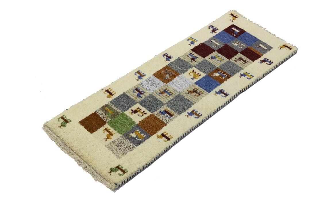 Multicolored Tribal 1'4X3'9 Indo-Gabbeh Oriental Rug - 5