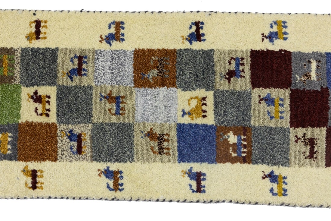 Multicolored Tribal 1'4X3'9 Indo-Gabbeh Oriental Rug - 7