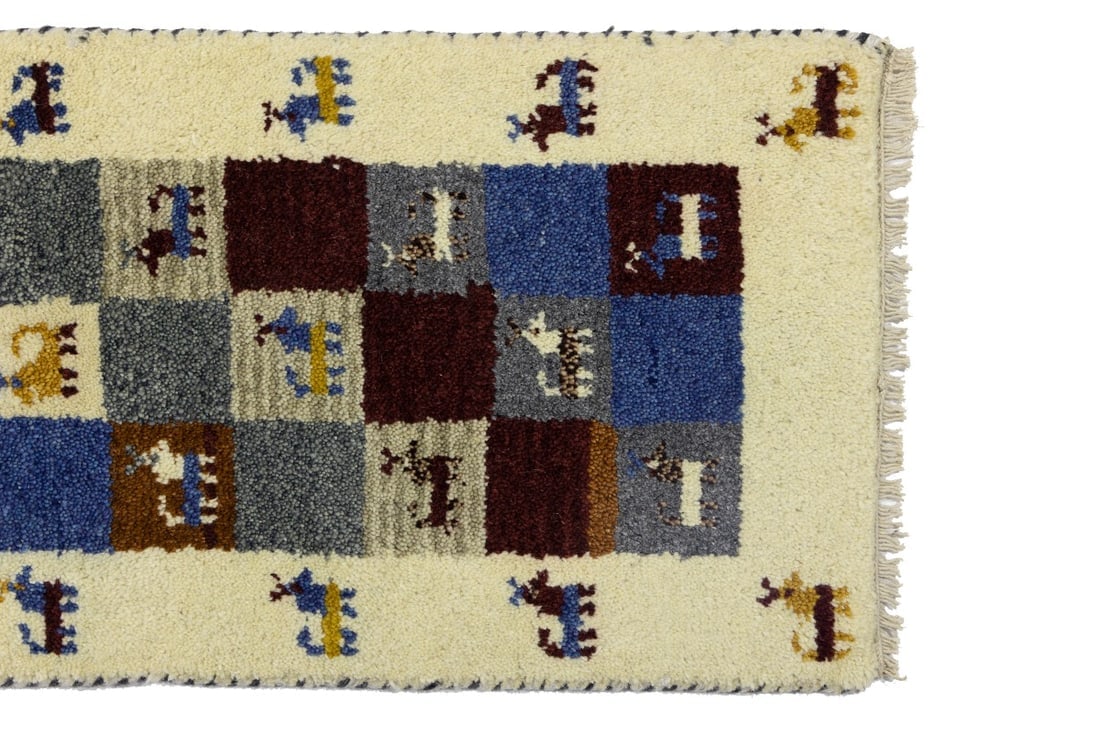 Multicolored Tribal 1'4X3'9 Indo-Gabbeh Oriental Rug - 8