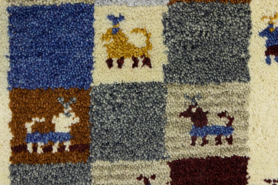 Multicolored Tribal 1'4X3'9 Indo-Gabbeh Oriental Rug - 9