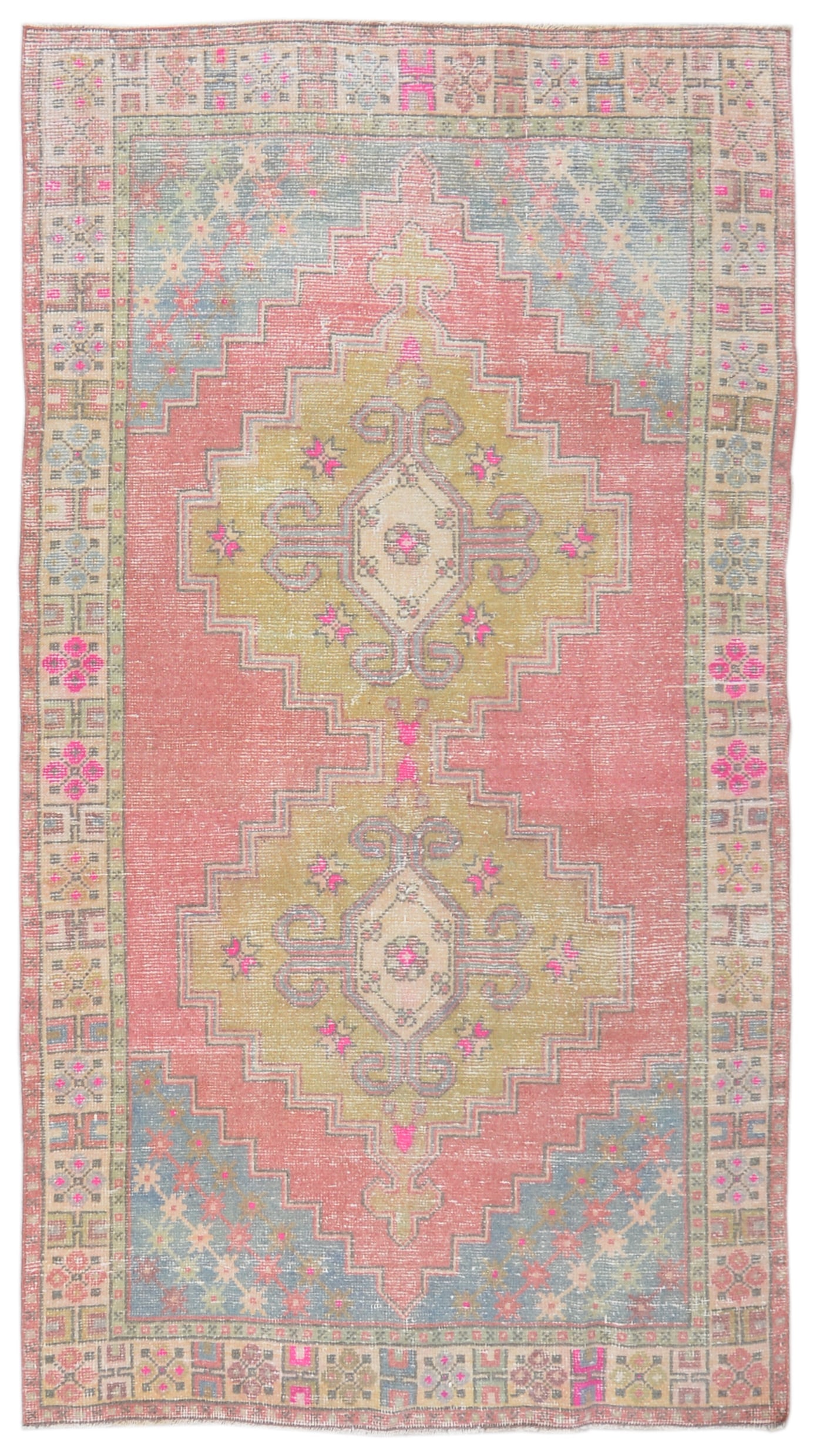 HAND KNOTTED WOOL ANATOLIAN RUG: Title:HAND KNOTTED WOOL ANATOLIAN RUG Dimensions:4'4X8 Age:VINTAGE Origin:TURKISH Reserve: $1,250.00 Shipping: Domestic: Shipping rates are determined by destination International: Foreign