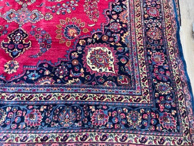 Singed Antque Persian Mashad Rug-4169 - 5