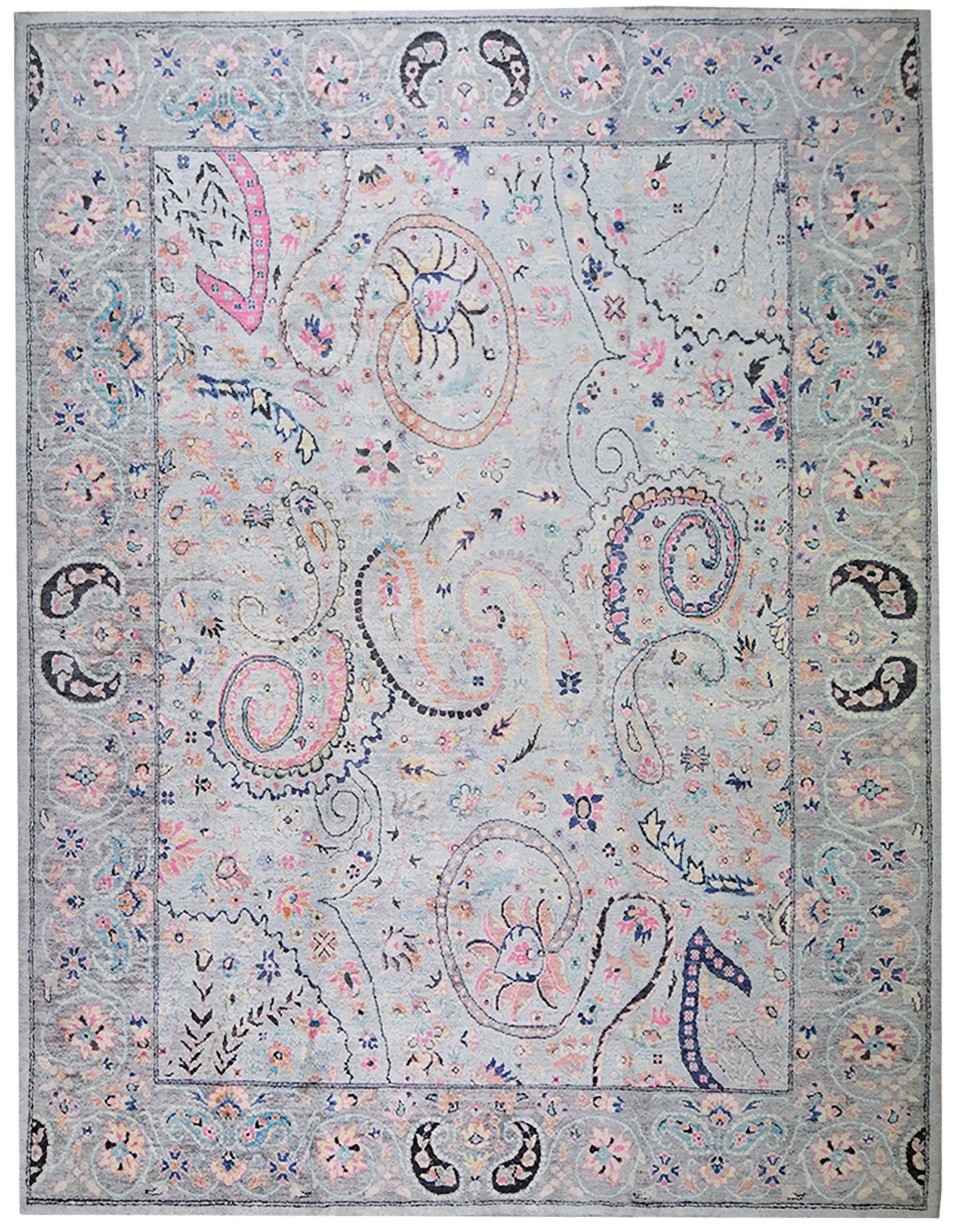 HAND KNOTTED WOOL OUSHAK RUG: Title:HAND KNOTTED WOOL OUSHAK RUGDimensions:10'3X13'5Age:VINTAGEOrigin:TURKISH Reserve: $5,250.00 Shipping:Domestic: Shipping rates are determined by destinationInternational: Foreign