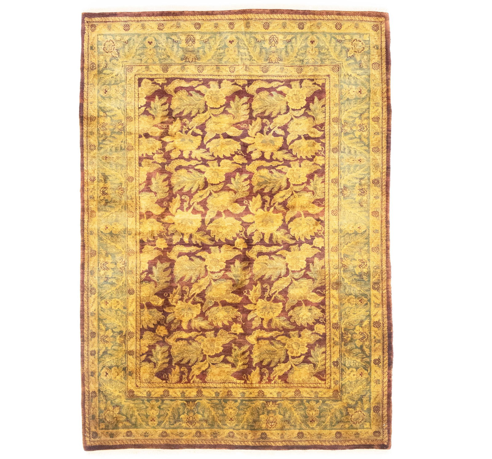 Burgundy Floral Classic 6X9 Agra Jaipur Oriental Rug: Title:Burgundy Floral Classic 6X9 Agra Jaipur Oriental RugDescription:Handmade 6X9 Burgundy oriental rug made with vegetable dyes (fine wool pile and cotton foundation), exceptional knot count, and