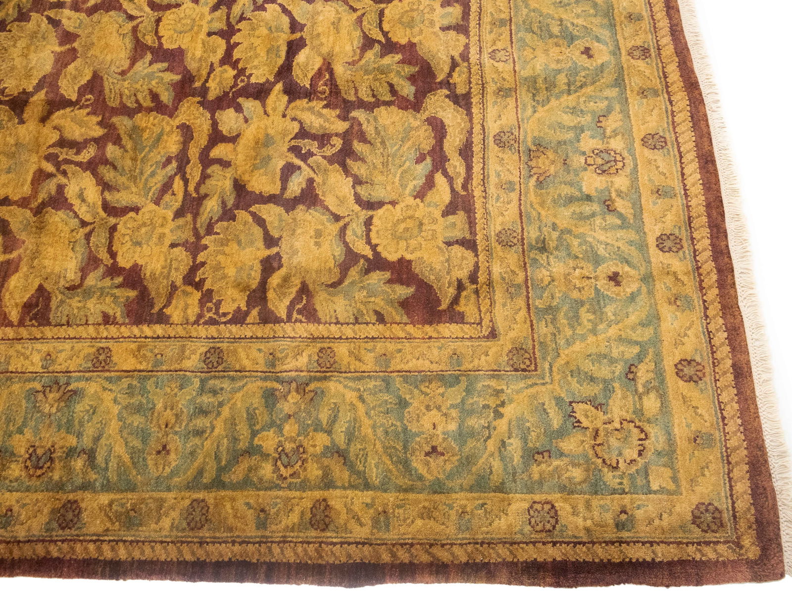 Burgundy Floral Classic 6X9 Agra Jaipur Oriental Rug - 8