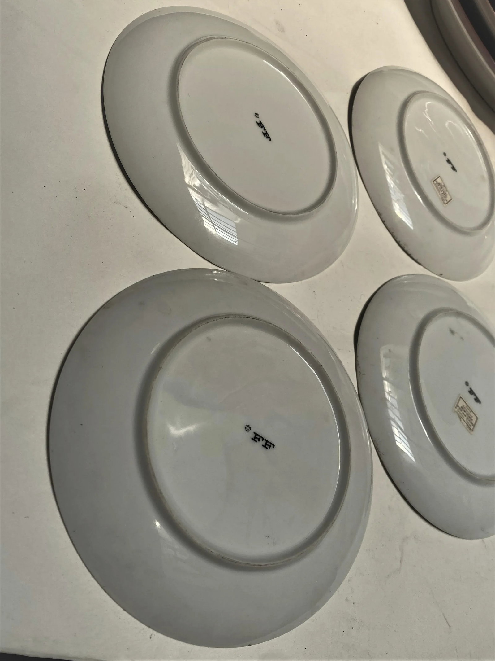 Vintage Fritz & Floyd Black & White Herb Plates- Set of 4 - 7