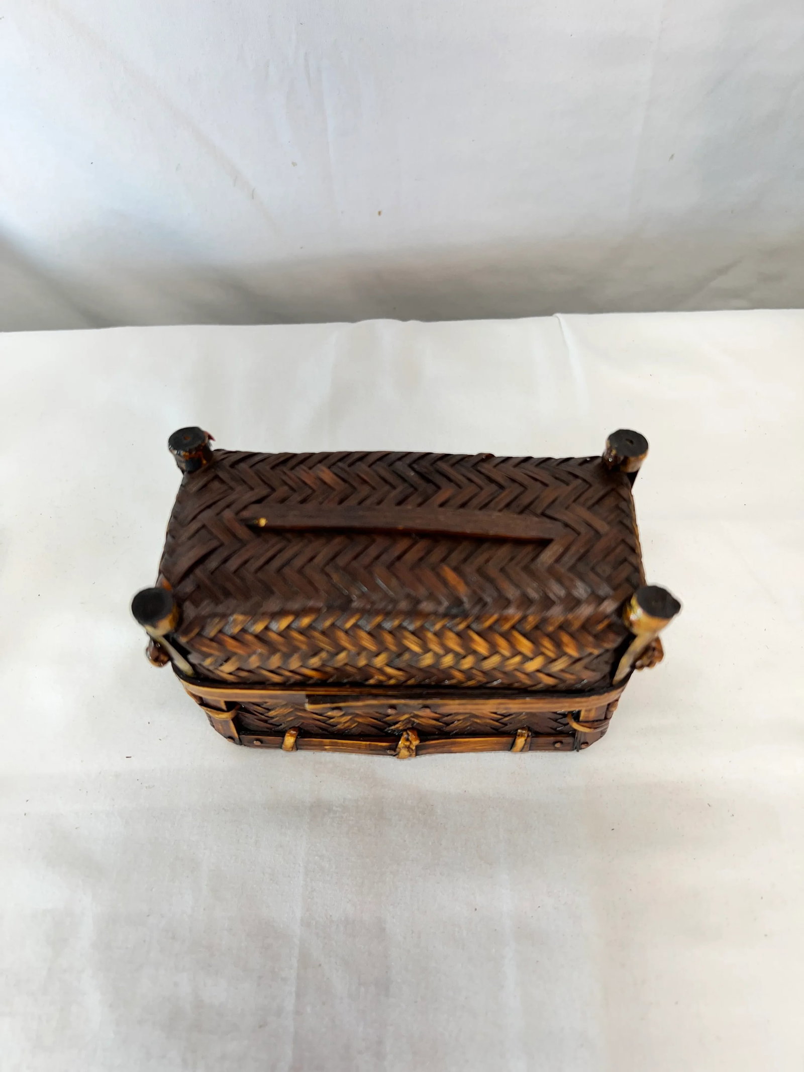 Mid Century Woven Rattan Card Holder - 7