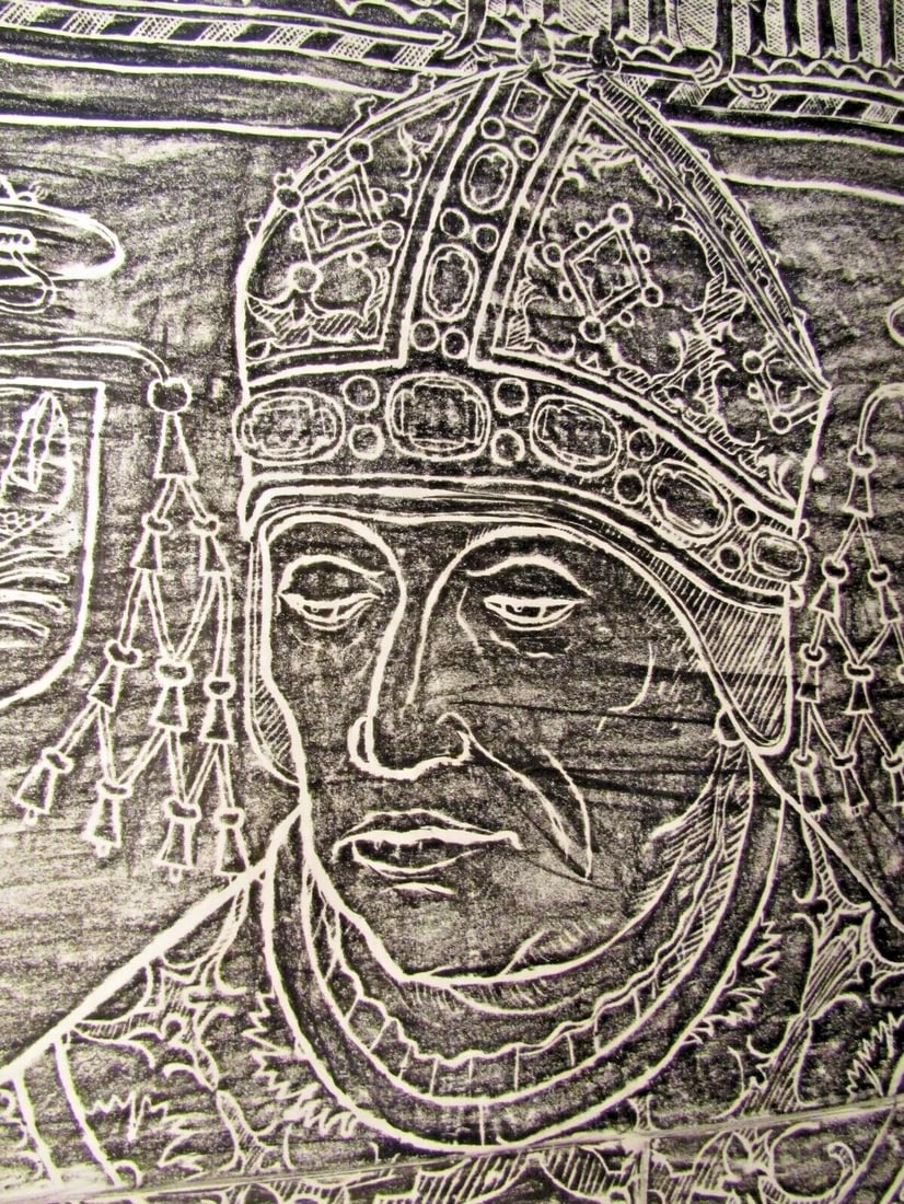 St. Michael, Bernkastel-Kues, Mosel River Germany 1967 Church Floor Rubbing - 7