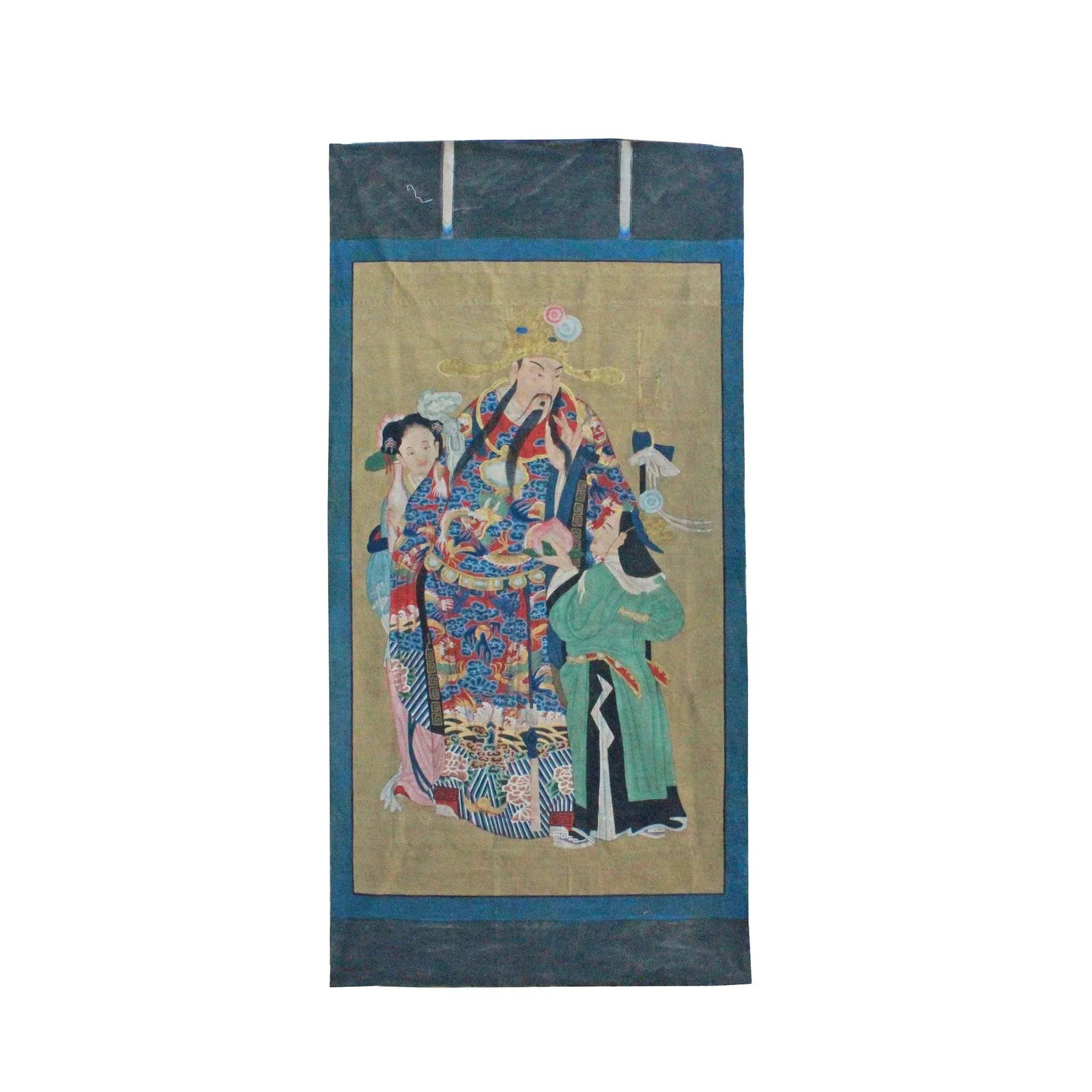 Chinese Large Canvas Color Ink God of Fortune Painting Art - 3